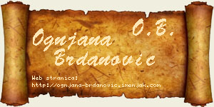 Ognjana Brdanović vizit kartica
